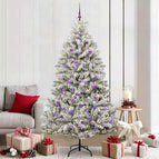 Ø 106 x 210 cm / Groen en wit / met 300 LED's en lila ballen