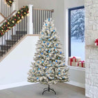Ø 120 x 240 cm / Groen en wit / met 300 LED's en blauwe ballen