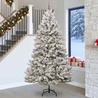 Ø 128 x 270 cm / Groen en wit / met 300 LED's en lila ballen