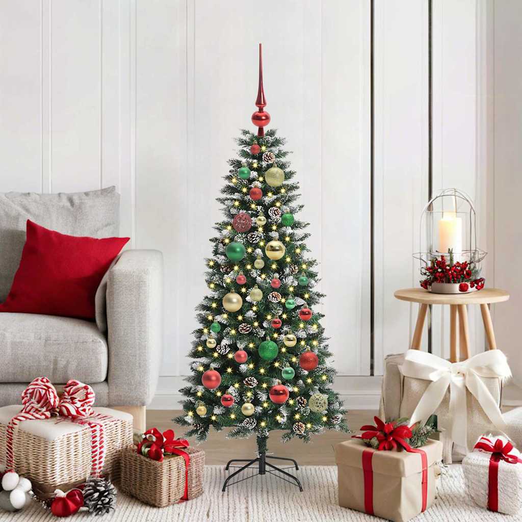 Kunstkerstboom met 150 LED Groen 120 cm PVC en Plastic en Staal