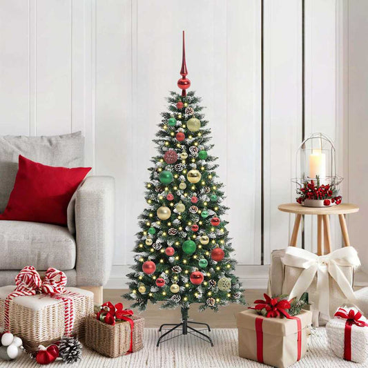 Kunstkerstboom met 150 LED Groen 120 cm PVC en Plastic en Staal