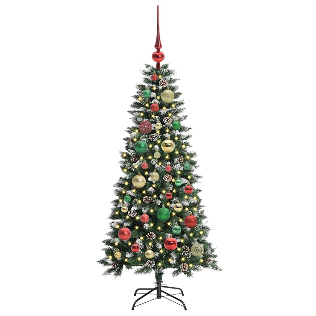 Kunstkerstboom met 150 LED Groen 120 cm PVC en Plastic en Staal
