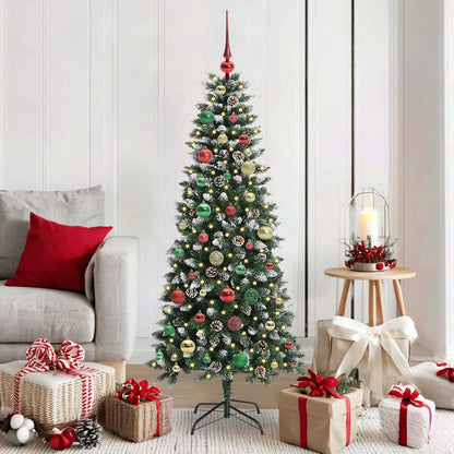 Kunstkerstboom met 150 LED Groen 150 cm PVC en Plastic en Staal