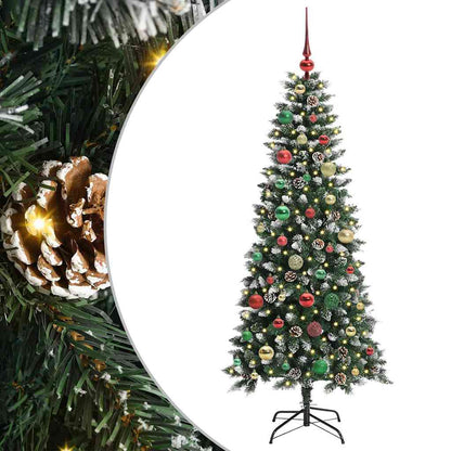Kunstkerstboom met 150 LED Groen 150 cm PVC en Plastic en Staal