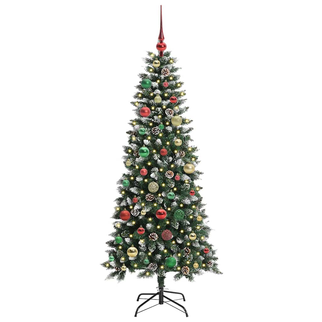 Kunstkerstboom met 150 LED Groen 150 cm PVC en Plastic en Staal