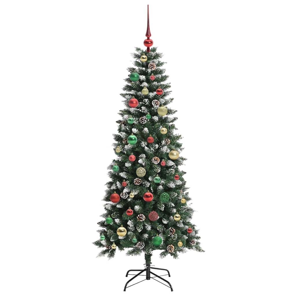 Kunstkerstboom met 150 LED Groen 150 cm PVC en Plastic en Staal