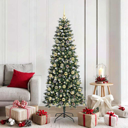 Kunstkerstboom met 300 LED Groen 180 cm PVC en Plastic en Staal