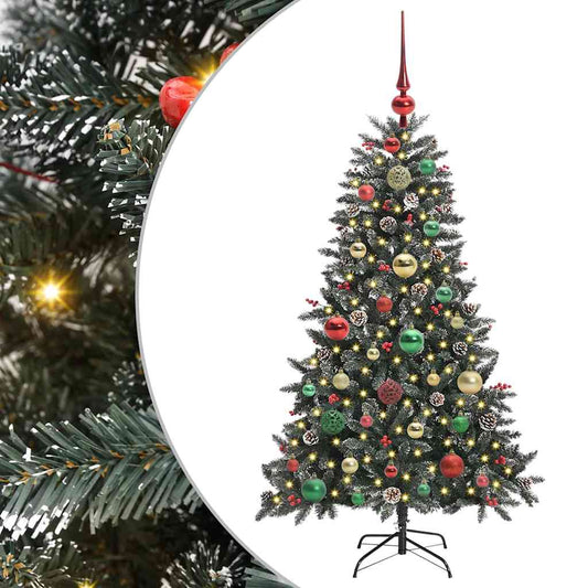 Kunstkerstboom met 150 LED Groen 120 cm PVC en Plastic en Staal