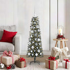 120 cm / met LED's en zilveren ballen