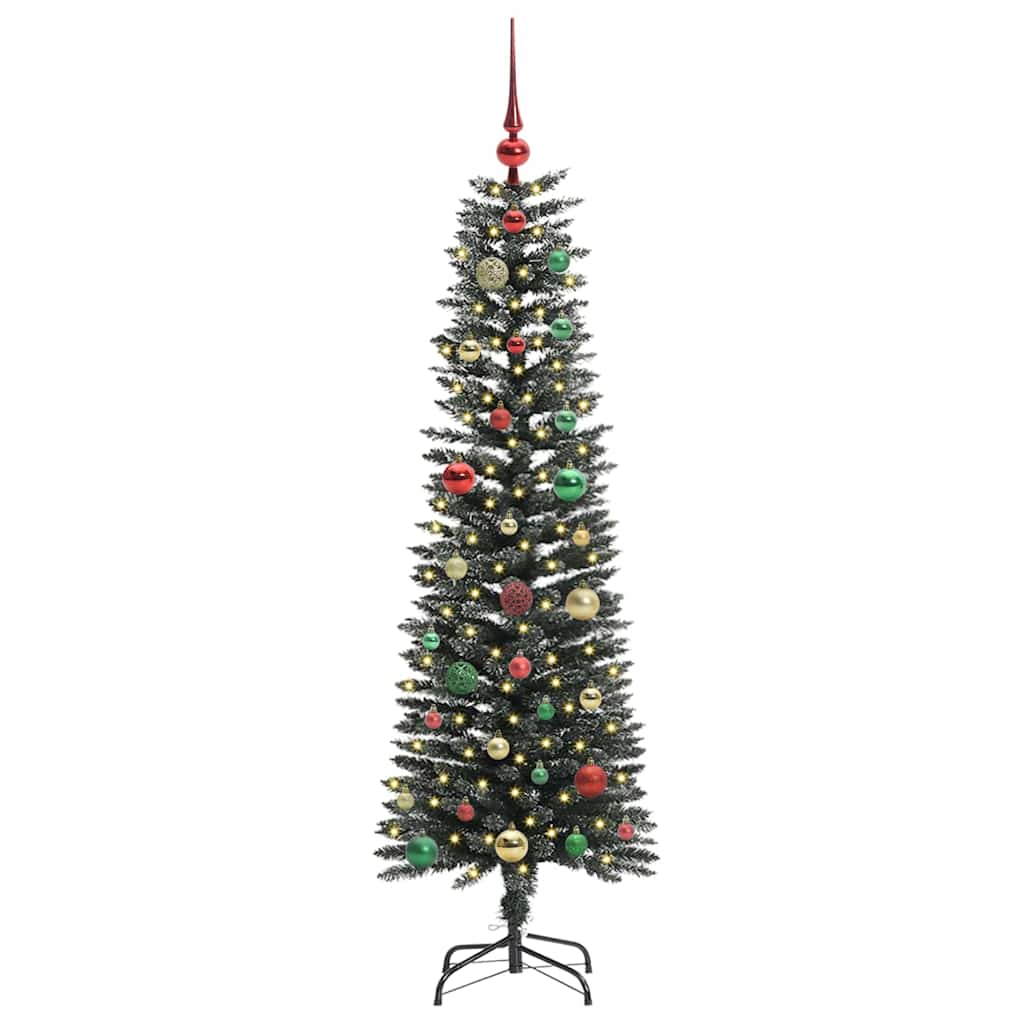Kunstkerstboom met 150 LED Groen 150 cm PVC en Plastic en Staal