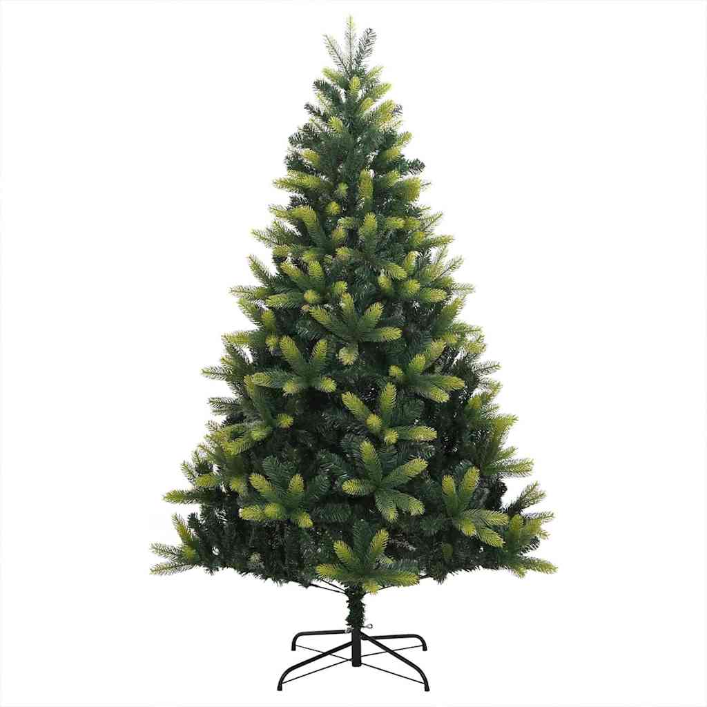 Kunstkerstboom met scharnier 150 LEDs Groen 150 cm PVC en PE