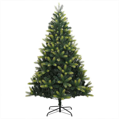 Kunstkerstboom met scharnier 150 LEDs Groen 150 cm PVC en PE