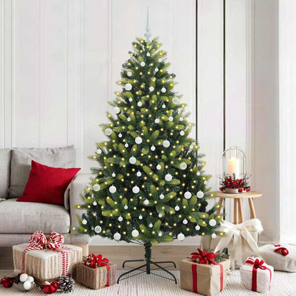 Kunstkerstboom Met Scharnier 150 Leds Groen Pvc En Pe