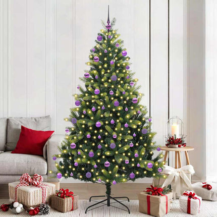 Kunstkerstboom Met Scharnier 150 Leds Groen Pvc En Pe