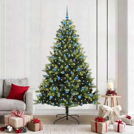 Kunstkerstboom Met Scharnier 150 Leds Groen Pvc En Pe