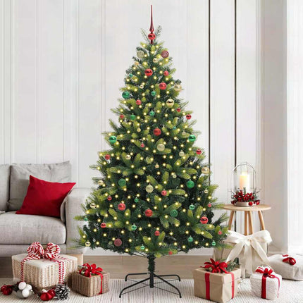 Kunstkerstboom Met Scharnier 150 Leds Groen Pvc En Pe