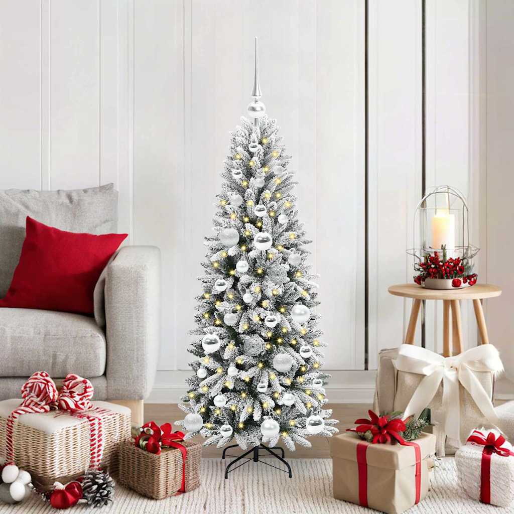 Kunstkerstboom Wit 120 cm PVC en Plastic en Staal en PE