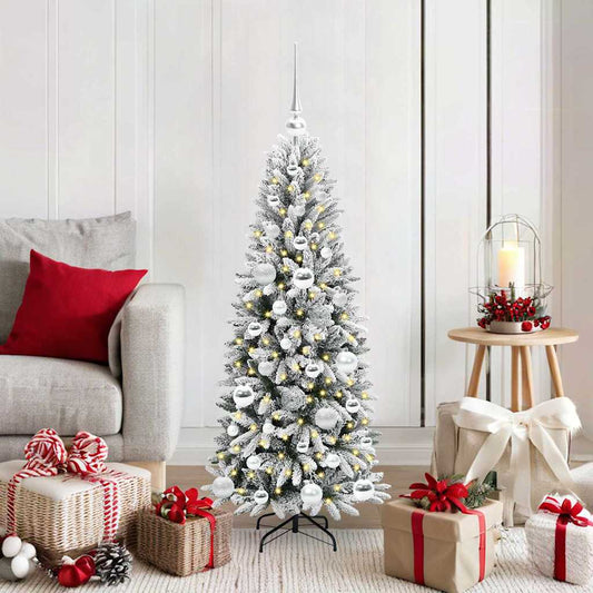 Kunstkerstboom Wit 120 cm PVC en Plastic en Staal en PE