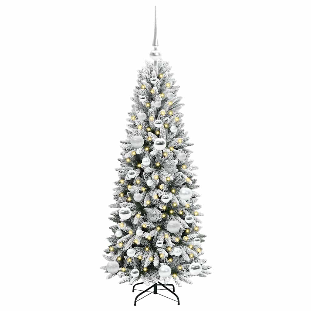 Kunstkerstboom Wit 120 cm PVC en Plastic en Staal en PE