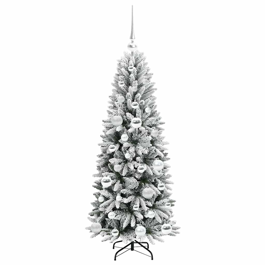 Kunstkerstboom Wit 120 cm PVC en Plastic en Staal en PE