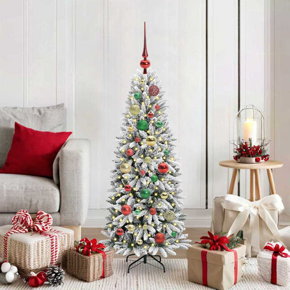 Kunstkerstboom Wit 120 cm PVC en Plastic en Staal en PE