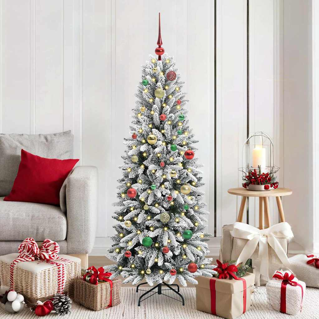 Kunstkerstboom Wit 150 cm PVC en Plastic en Staal en PE