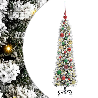 Kunstkerstboom met 150 LED Wit 120 cm PVC en Metaal en Plastic