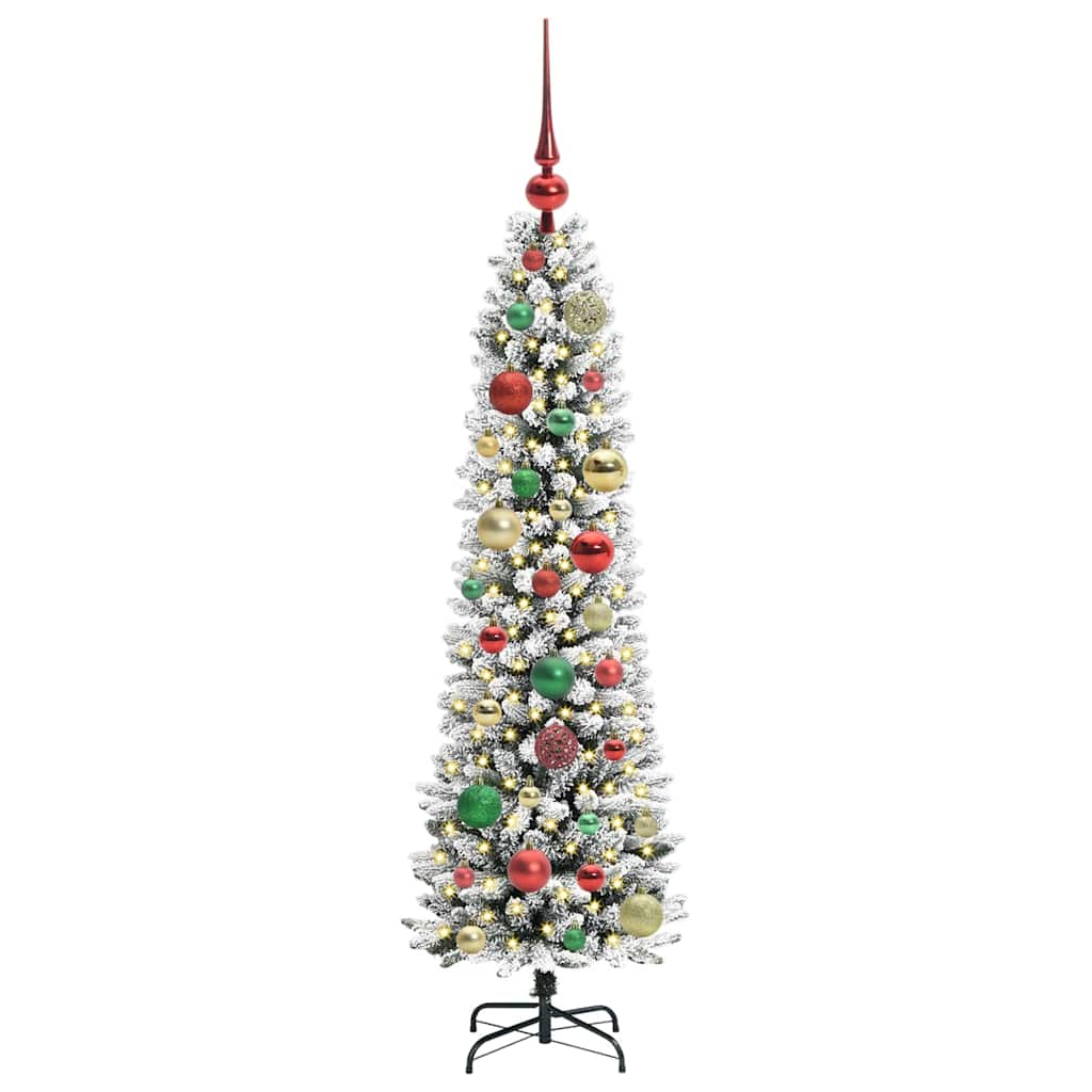 Kunstkerstboom met 150 LED Wit 120 cm PVC en Metaal en Plastic
