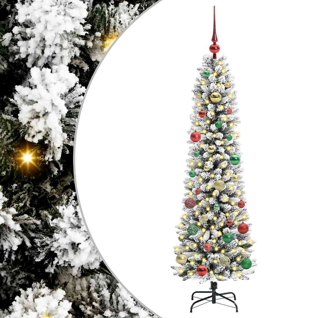 Kunstkerstboom met 150 LED Wit 150 cm PVC en Metaal en Plastic
