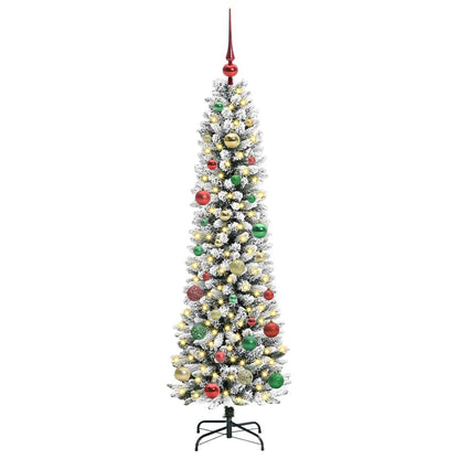 Kunstkerstboom met 150 LED Wit 150 cm PVC en Metaal en Plastic