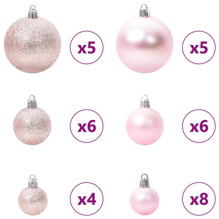 Kunstmatige Voorverlichte Kerstboom Met Bollen Set Groen