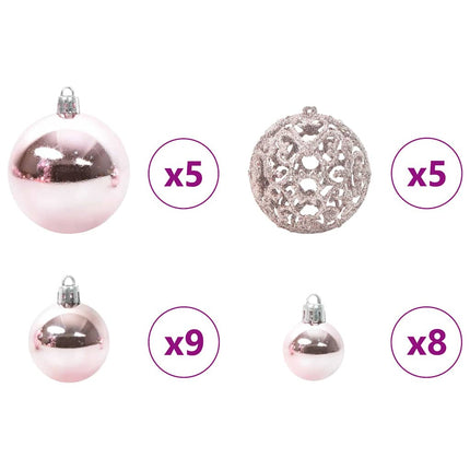 Kunstmatige Voorverlichte Kerstboom Met Bollen Set Groen