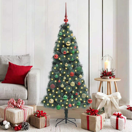 Kunstmatige Voorverlichte Kerstboom Met Bollen Set Groen