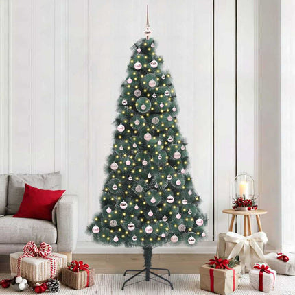 Kunstmatige Voorverlichte Kerstboom Met Bollen Set Groen