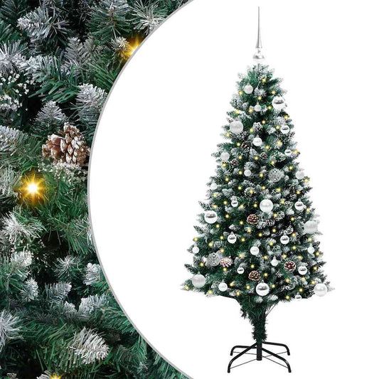 Kunstkerstboom Groen 150 cm PVC en Staal en Kunststof