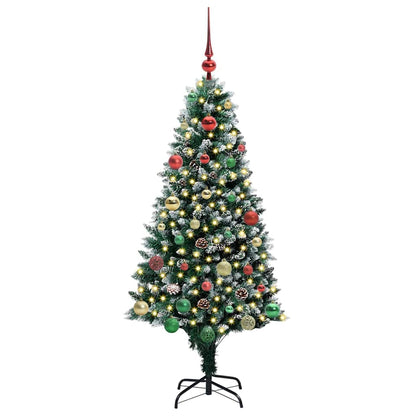 Kunstkerstboom Groen 150 cm PVC en Staal en Kunststof