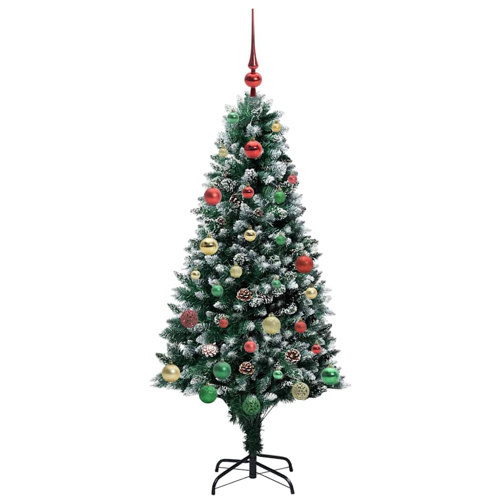 Kunstkerstboom Groen 150 cm PVC en Staal en Kunststof