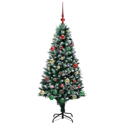 Kunstkerstboom Groen 150 cm PVC en Staal en Kunststof
