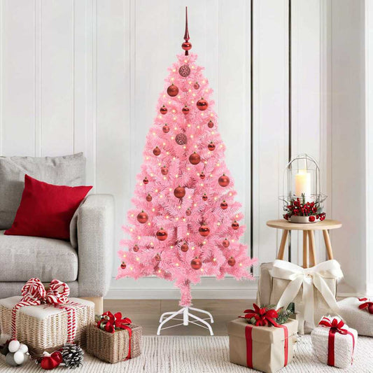 Kerstboom met 150 LED met standaard Roze 150 cm PVC