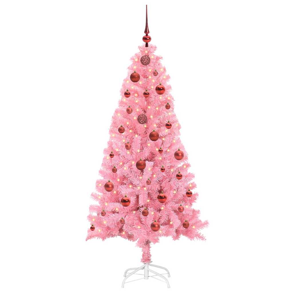 Kerstboom met 150 LED met standaard Roze 150 cm PVC