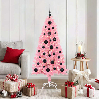 Kerstboom met 150 LED met standaard Roze 150 cm PVC