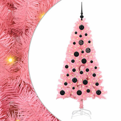 Kerstboom met 150 LED met standaard Roze 150 cm PVC