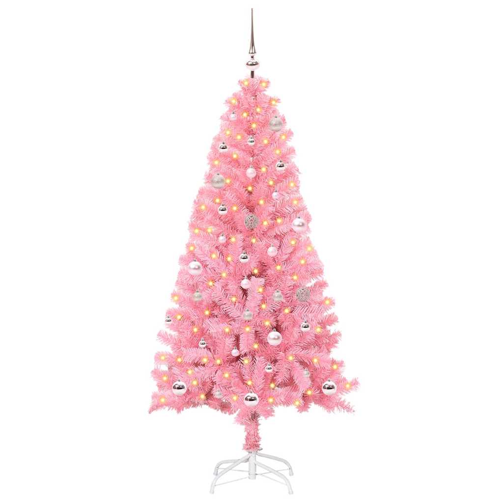 Kerstboom met 150 LED met standaard Roze 150 cm PVC