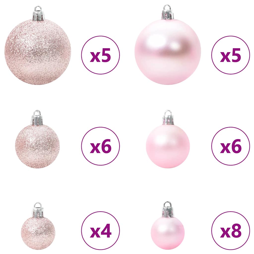 Kerstboom met 150 LED met standaard Roze 150 cm PVC