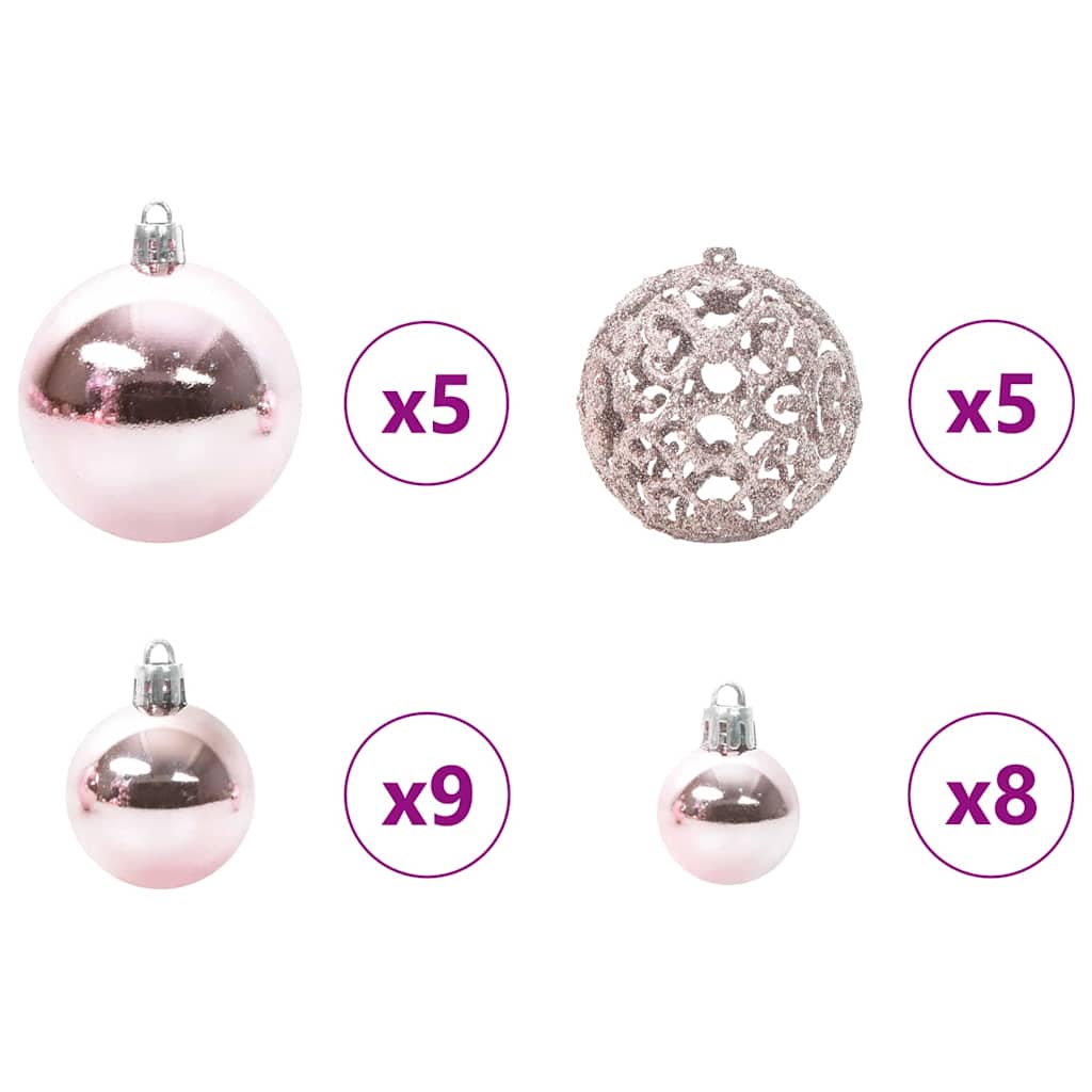 Kerstboom met 150 LED met standaard Roze 150 cm PVC