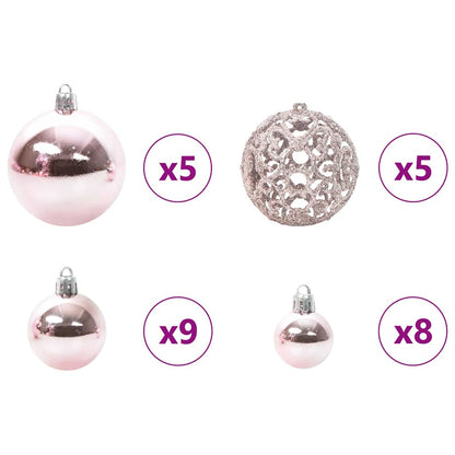 Kerstboom met 150 LED met standaard Roze 150 cm PVC