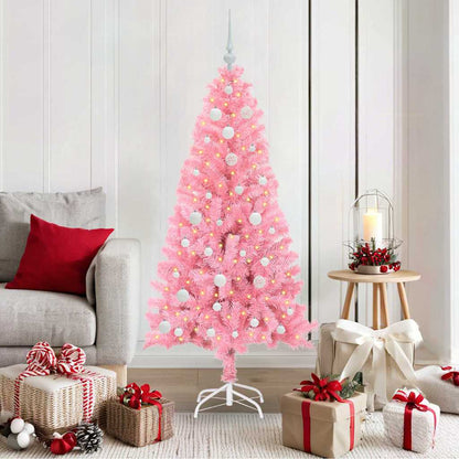 Kerstboom met 150 LED met standaard Roze 150 cm PVC