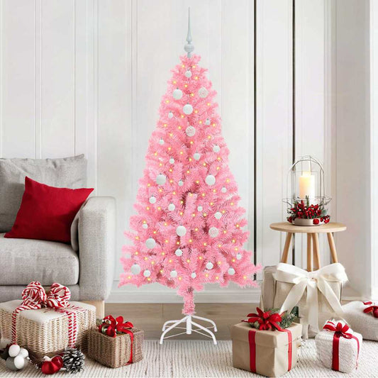 Kerstboom met 150 LED met standaard Roze 150 cm PVC