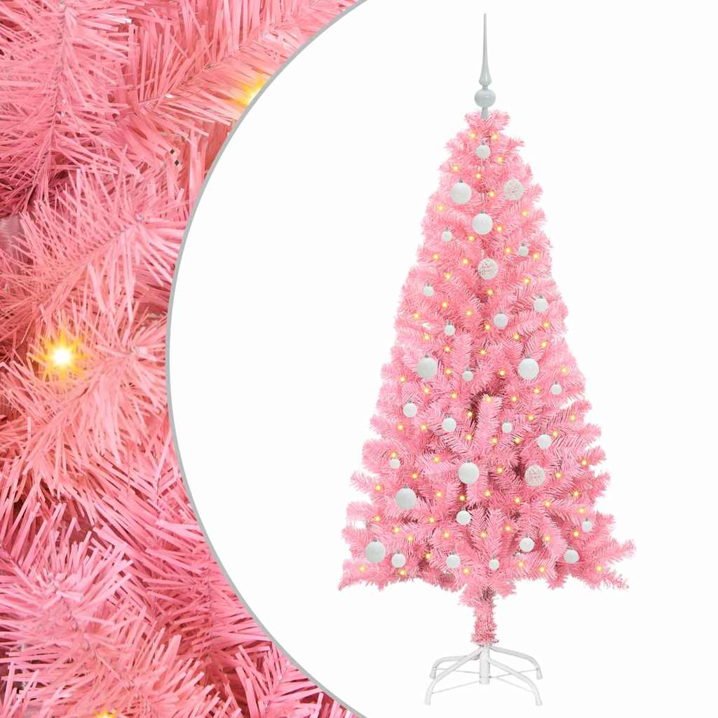 Kerstboom met 150 LED met standaard Roze 150 cm PVC