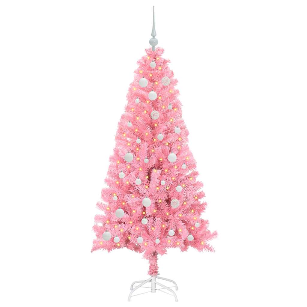 Kerstboom met 150 LED met standaard Roze 150 cm PVC